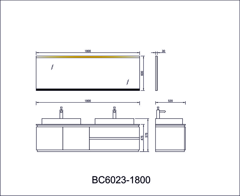 Зеркало Orans BC-6023-1800