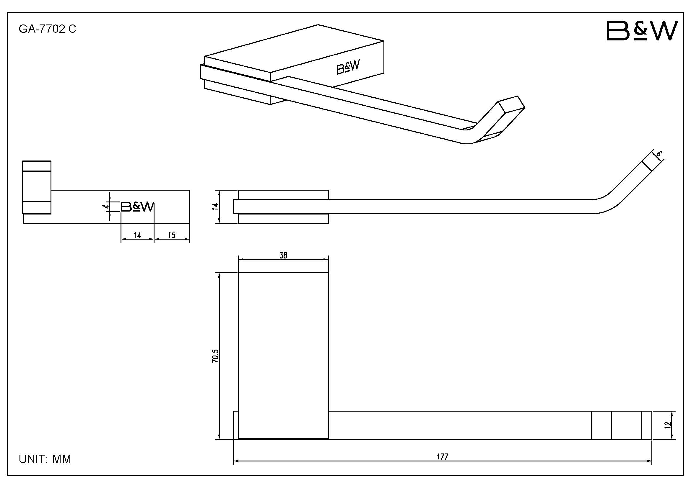 Комплект аксессуаров для ванной комнаты Black & White GA-7720C