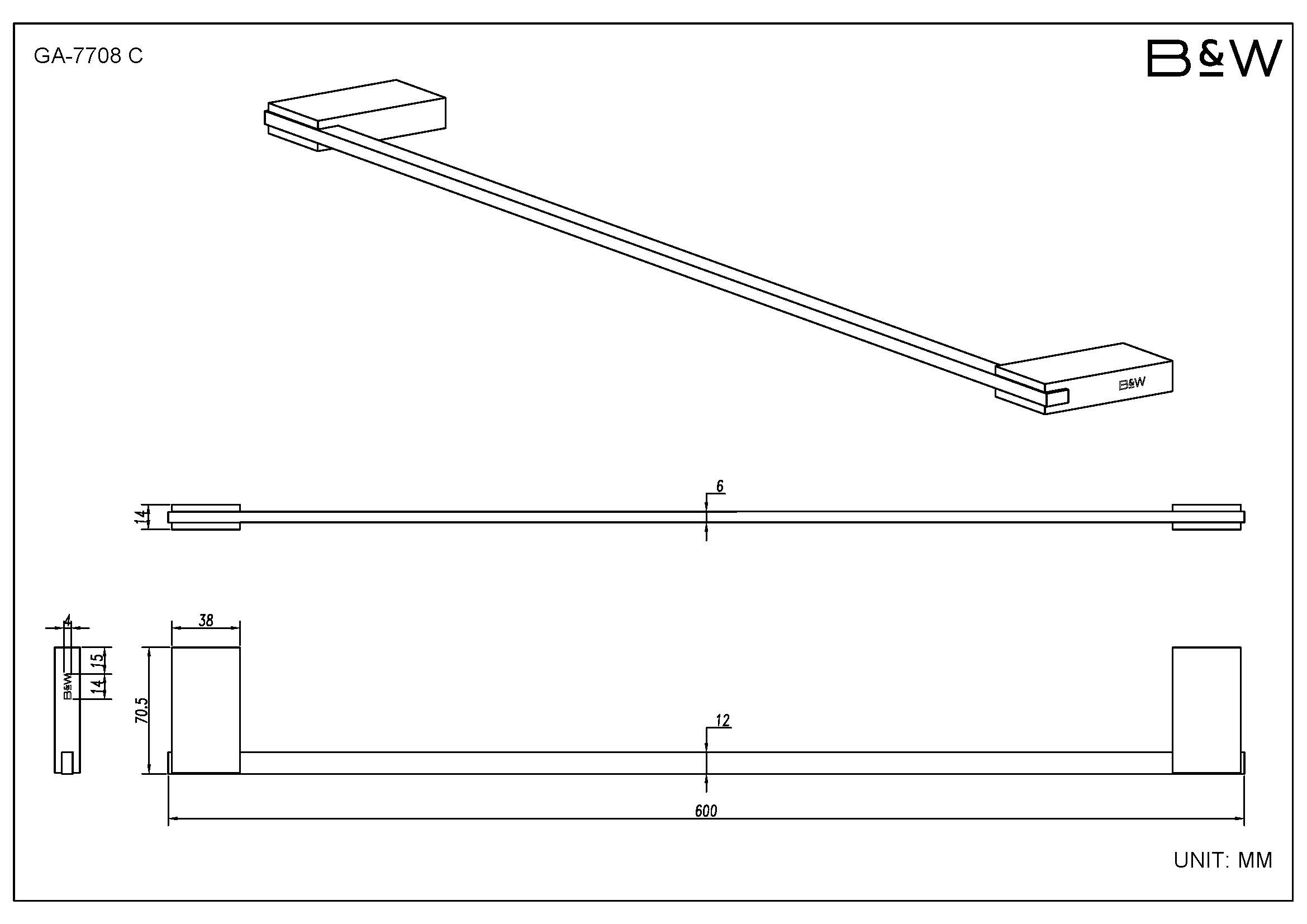 Комплект аксессуаров для ванной комнаты Black & White GA-7720C