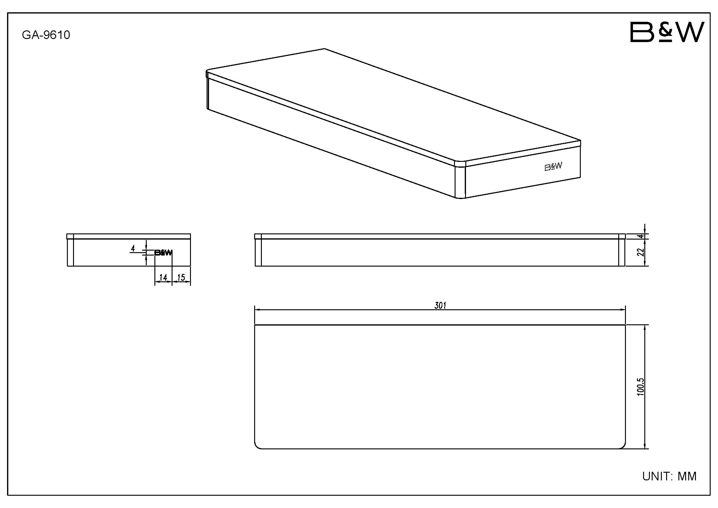 Полка Black & White GA-9610GM